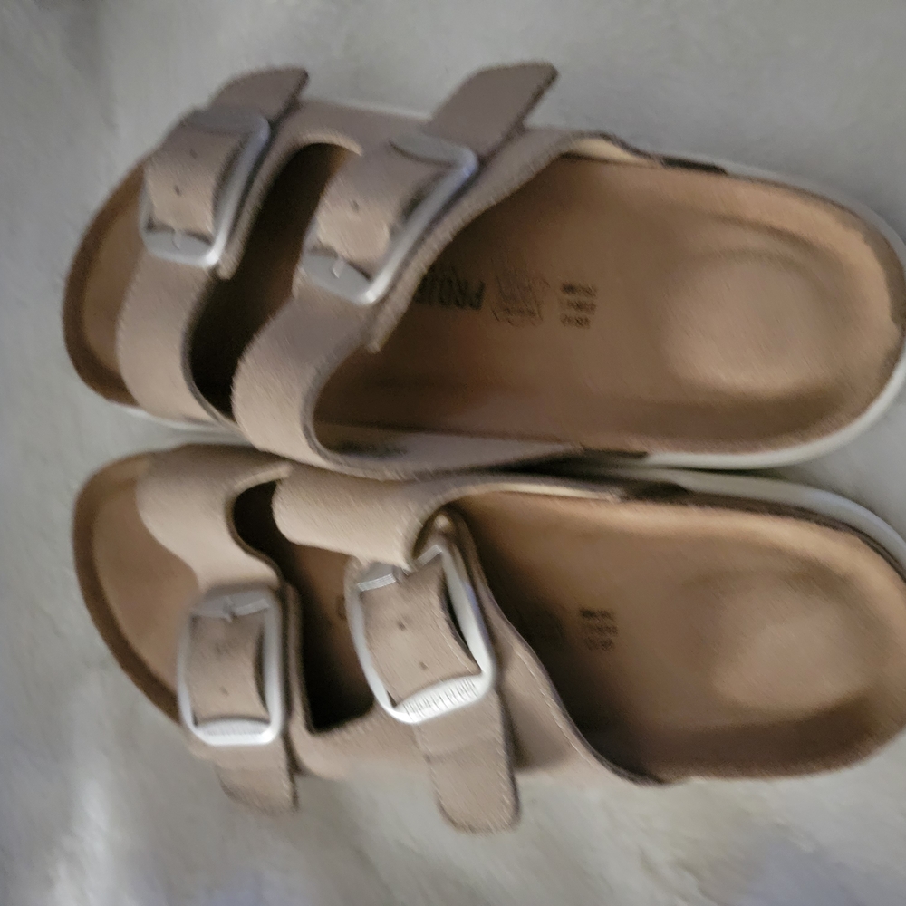 Project Cloud Memory Foam Platform Tan Sandals Si… - image 3
